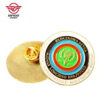 Custom Antique Gold Plated Soft Enamel Lapel Pin, Round Multi‑Color Event Commemorative Metal Badge