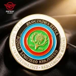 Custom Antique Gold Plated Soft Enamel Lapel Pin, Round Multi‑Color Event Commemorative Metal Badge