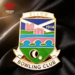 Custom Soft Hard Enamel Pin Badges Shield Shape Bowling Club Member Metal Badge.