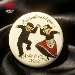 Custom Full Color Print Pin, Stainless Iron Photo Dome Badge For Festival Event Souvenir.