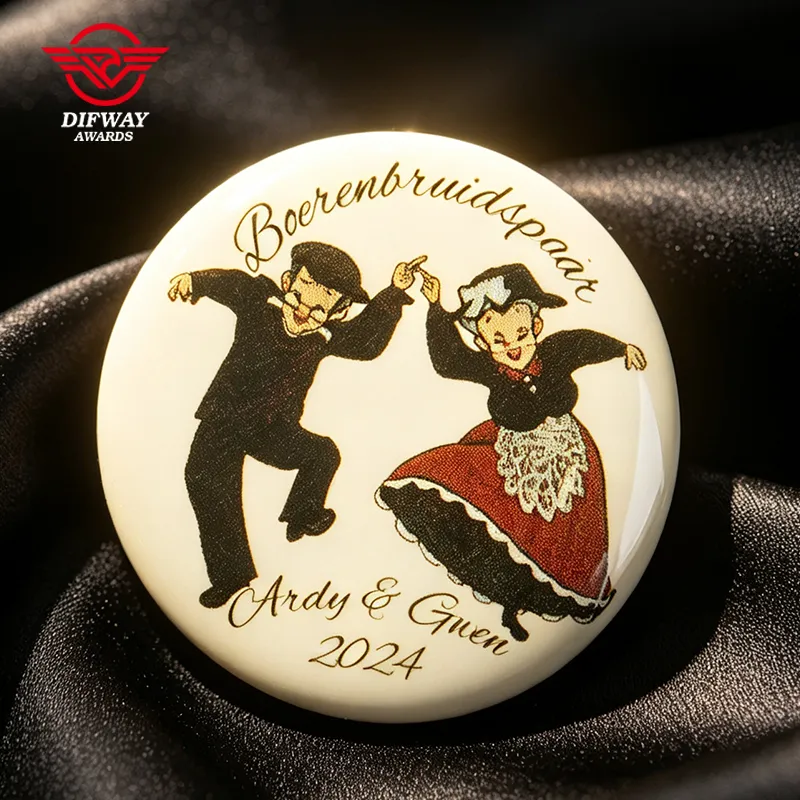 Custom Full Color Print Pin, Stainless Iron Photo Dome Badge For Festival Event Souvenir.