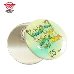 Stainless Iron Round Printable Pins, Graffiti Style Anniversary Event Souvenir Badge.