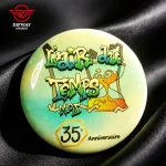 Stainless Iron Round Printable Pins, Graffiti Style Anniversary Event Souvenir Badge.