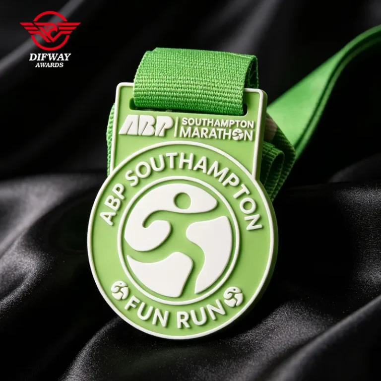 Custom Running Soft PVC Medals, Bespoke Fun Run Event Finiser Medallions.
