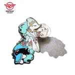 Custom Soft And Hard Enamel Pins, Fantasy Character Art Themed Event Collectible Badge.