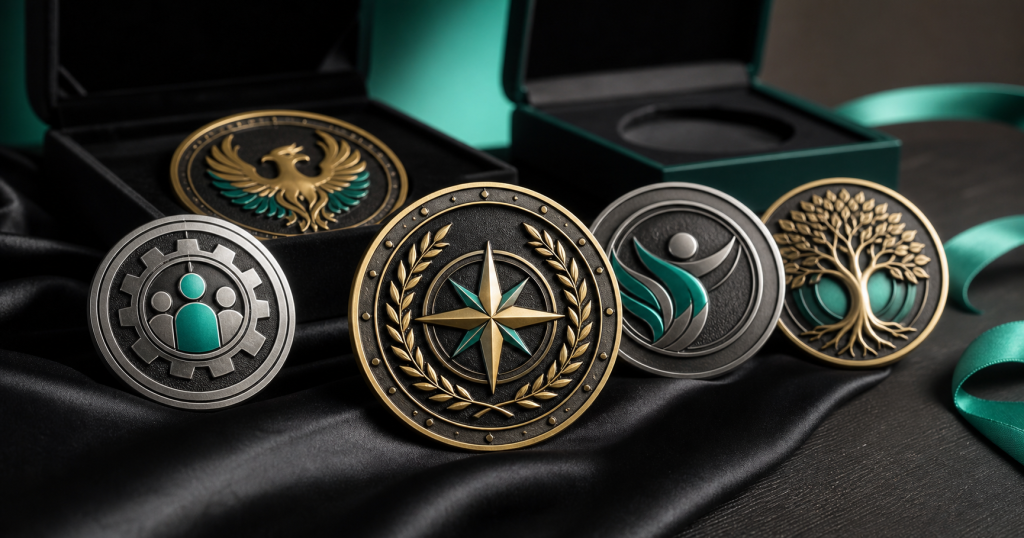 Custom challenge coins for recognition programs with premium metal finishes